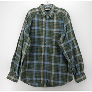 VINTAGE Missoni Shirt XL Sport Flannel Plaid Button Up Logo Italy 90s